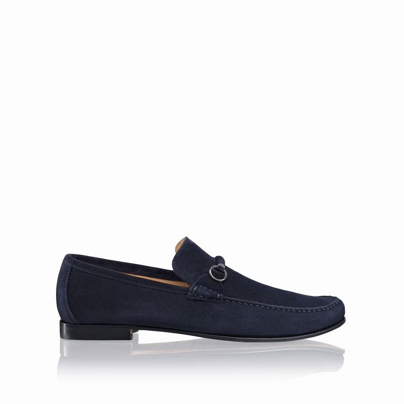 Russell & Bromley Misty Mens Snaffle Trimmed Loafers Blue |FCR63100OK|